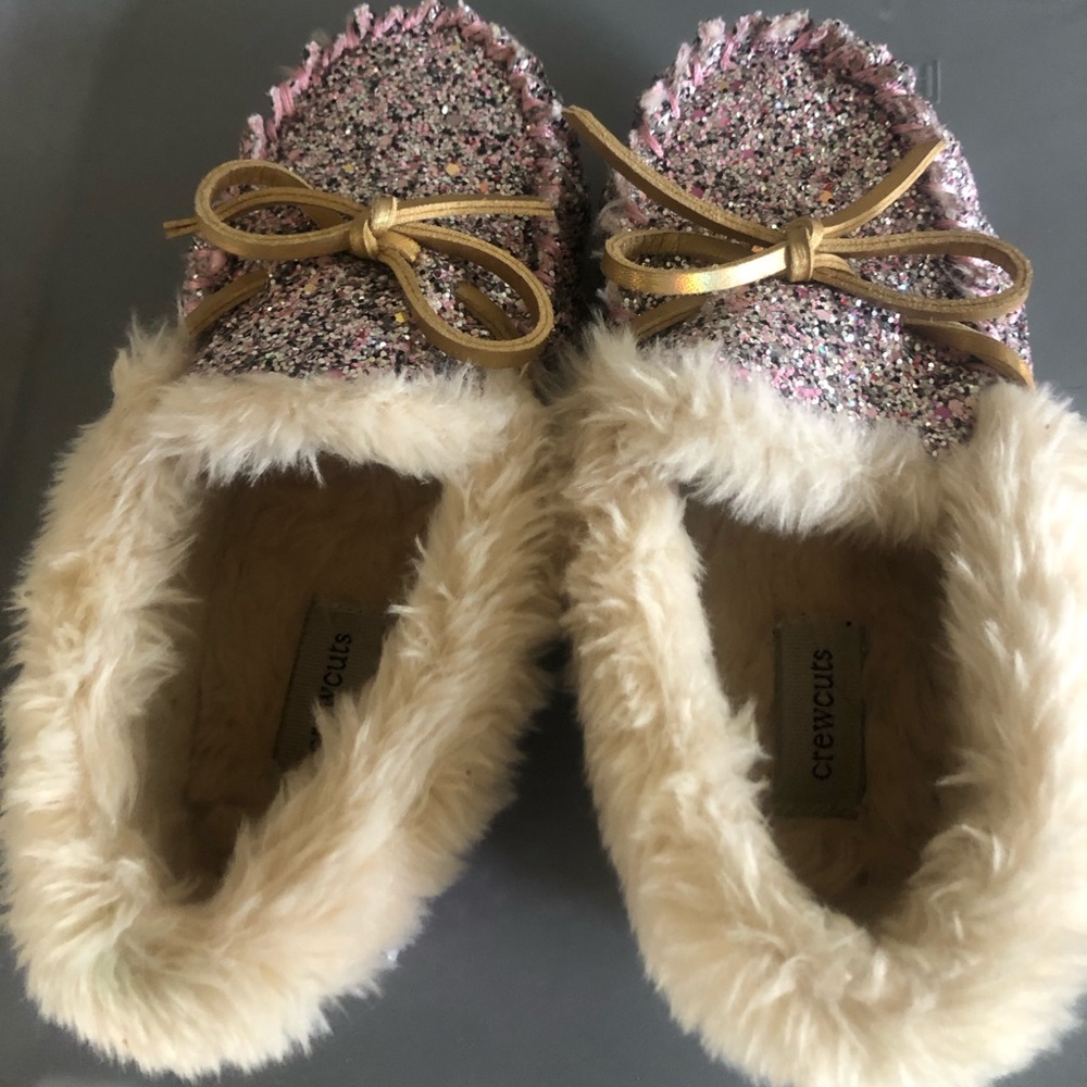 J.Crew crewcuts Girls' lodge moccasins in rainbow glitter